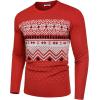 imageCOOFANDY Mens Crew Neck Sweater Slim Fit Lightweight Sweatshirts Knitted Pullover for Casual Or Dressy WearChristmas RedWhite