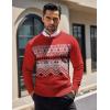 imageCOOFANDY Mens Crew Neck Sweater Slim Fit Lightweight Sweatshirts Knitted Pullover for Casual Or Dressy WearChristmas RedWhite