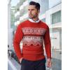 imageCOOFANDY Mens Crew Neck Sweater Slim Fit Lightweight Sweatshirts Knitted Pullover for Casual Or Dressy WearChristmas RedWhite