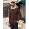 imageCOOFANDY Mens Crew Neck Sweater Slim Fit Lightweight Sweatshirts Knitted Pullover for Casual Or Dressy WearCoffee
