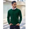 imageCOOFANDY Mens Crew Neck Sweater Slim Fit Lightweight Sweatshirts Knitted Pullover for Casual Or Dressy WearDark Green