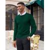 imageCOOFANDY Mens Crew Neck Sweater Slim Fit Lightweight Sweatshirts Knitted Pullover for Casual Or Dressy WearDark Green