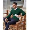imageCOOFANDY Mens Crew Neck Sweater Slim Fit Lightweight Sweatshirts Knitted Pullover for Casual Or Dressy WearDark Green