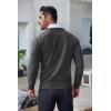 imageCOOFANDY Mens Crew Neck Sweater Slim Fit Lightweight Sweatshirts Knitted Pullover for Casual Or Dressy WearDark Grey