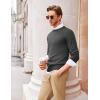 imageCOOFANDY Mens Crew Neck Sweater Slim Fit Lightweight Sweatshirts Knitted Pullover for Casual Or Dressy WearDark Grey
