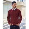 imageCOOFANDY Mens Crew Neck Sweater Slim Fit Lightweight Sweatshirts Knitted Pullover for Casual Or Dressy WearDark RedBlack Twotone Colors