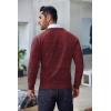 imageCOOFANDY Mens Crew Neck Sweater Slim Fit Lightweight Sweatshirts Knitted Pullover for Casual Or Dressy WearDark RedBlack Twotone Colors