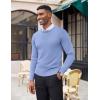 imageCOOFANDY Mens Crew Neck Sweater Slim Fit Lightweight Sweatshirts Knitted Pullover for Casual Or Dressy WearEthereal Blue