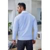 imageCOOFANDY Mens Crew Neck Sweater Slim Fit Lightweight Sweatshirts Knitted Pullover for Casual Or Dressy WearEthereal Blue