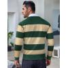 imageCOOFANDY Mens Crew Neck Sweater Slim Fit Lightweight Sweatshirts Knitted Pullover for Casual Or Dressy WearGreenApricot Stripe