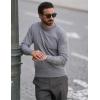 imageCOOFANDY Mens Crew Neck Sweater Slim Fit Lightweight Sweatshirts Knitted Pullover for Casual Or Dressy WearGrey