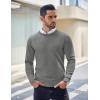 imageCOOFANDY Mens Crew Neck Sweater Slim Fit Lightweight Sweatshirts Knitted Pullover for Casual Or Dressy WearGrey
