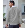 imageCOOFANDY Mens Crew Neck Sweater Slim Fit Lightweight Sweatshirts Knitted Pullover for Casual Or Dressy WearGrey Argyle