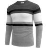 imageCOOFANDY Mens Crew Neck Sweater Slim Fit Lightweight Sweatshirts Knitted Pullover for Casual Or Dressy WearGreyWhite