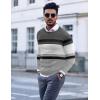 imageCOOFANDY Mens Crew Neck Sweater Slim Fit Lightweight Sweatshirts Knitted Pullover for Casual Or Dressy WearGreyWhite