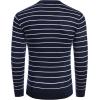imageCOOFANDY Mens Crew Neck Sweater Slim Fit Lightweight Sweatshirts Knitted Pullover for Casual Or Dressy WearHorizontal Stripes White  Navy Blue