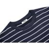 imageCOOFANDY Mens Crew Neck Sweater Slim Fit Lightweight Sweatshirts Knitted Pullover for Casual Or Dressy WearHorizontal Stripes White  Navy Blue