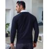 imageCOOFANDY Mens Crew Neck Sweater Slim Fit Lightweight Sweatshirts Knitted Pullover for Casual Or Dressy WearNavy BlueGrey White Jacquard