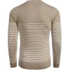 imageCOOFANDY Mens Crew Neck Sweater Slim Fit Lightweight Sweatshirts Knitted Pullover for Casual Or Dressy WearPinstripes White  Khaki