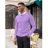 imageCOOFANDY Mens Crew Neck Sweater Slim Fit Lightweight Sweatshirts Knitted Pullover for Casual Or Dressy WearPurple