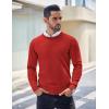 imageCOOFANDY Mens Crew Neck Sweater Slim Fit Lightweight Sweatshirts Knitted Pullover for Casual Or Dressy WearRed
