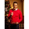 imageCOOFANDY Mens Crew Neck Sweater Slim Fit Lightweight Sweatshirts Knitted Pullover for Casual Or Dressy WearRed