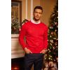 imageCOOFANDY Mens Crew Neck Sweater Slim Fit Lightweight Sweatshirts Knitted Pullover for Casual Or Dressy WearRed