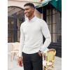 imageCOOFANDY Mens Crew Neck Sweater Slim Fit Lightweight Sweatshirts Knitted Pullover for Casual Or Dressy WearWhite