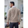 imageCOOFANDY Mens Crew Neck Sweater Slim Fit Lightweight Sweatshirts Knitted Pullover for Casual Or Dressy WearWhiteBrown Twotone Colors