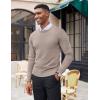 imageCOOFANDY Mens Crew Neck Sweater Slim Fit Lightweight Sweatshirts Knitted Pullover for Casual Or Dressy WearWhiteBrown Twotone Colors