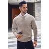 imageCOOFANDY Mens Crew Neck Sweater Slim Fit Lightweight Sweatshirts Knitted Pullover for Casual Or Dressy WearWhiteBrown Twotone Colors