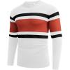 imageCOOFANDY Mens Crew Neck Sweater Slim Fit Lightweight Sweatshirts Knitted Pullover for Casual Or Dressy WearWhiteRust Red