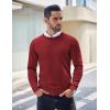imageCOOFANDY Mens Crew Neck Sweater Slim Fit Lightweight Sweatshirts Knitted Pullover for Casual Or Dressy WearWine Red