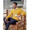imageCOOFANDY Mens Crew Neck Sweater Slim Fit Lightweight Sweatshirts Knitted Pullover for Casual Or Dressy WearYellow