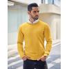 imageCOOFANDY Mens Crew Neck Sweater Slim Fit Lightweight Sweatshirts Knitted Pullover for Casual Or Dressy WearYellow