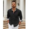 imageCOOFANDY Mens Dress Shirts Long Sleeve Button Down Shirts Untucked WrinkleFree Business Casual ShirtsBlackwhite