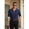 imageCOOFANDY Mens Dress Shirts Long Sleeve Button Down Shirts Untucked WrinkleFree Business Casual ShirtsNavy Blue