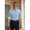imageCOOFANDY Mens Dress Shirts Long Sleeve Button Down Shirts Untucked WrinkleFree Business Casual ShirtsSky Blue