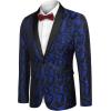 imageCOOFANDY Mens Floral Tuxedo Jacket Paisley Shawl Lapel Suit Blazer Jacket for DinnerPromWeddingBlue