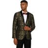 imageCOOFANDY Mens Floral Tuxedo Jacket Paisley Shawl Lapel Suit Blazer Jacket for DinnerPromWeddingGolden