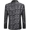 imageCOOFANDY Mens Floral Tuxedo Jacket Paisley Shawl Lapel Suit Blazer Jacket for DinnerPromWeddingGrey