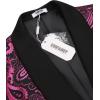 imageCOOFANDY Mens Floral Tuxedo Jacket Paisley Shawl Lapel Suit Blazer Jacket for DinnerPromWeddingPink
