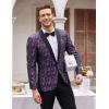 imageCOOFANDY Mens Floral Tuxedo Jacket Paisley Shawl Lapel Suit Blazer Jacket for DinnerPromWeddingPurple
