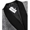 imageCOOFANDY Mens Floral Tuxedo Jacket Paisley Shawl Lapel Suit Blazer Jacket for DinnerPromWeddingSilver