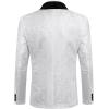 imageCOOFANDY Mens Floral Tuxedo Jacket Paisley Shawl Lapel Suit Blazer Jacket for DinnerPromWeddingWhite