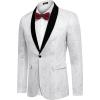imageCOOFANDY Mens Floral Tuxedo Jacket Paisley Shawl Lapel Suit Blazer Jacket for DinnerPromWeddingWhite