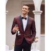 imageCOOFANDY Mens Floral Tuxedo Jacket Paisley Shawl Lapel Suit Blazer Jacket for DinnerPromWeddingWine Red