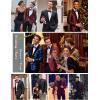 imageCOOFANDY Mens Floral Tuxedo Jacket Paisley Shawl Lapel Suit Blazer Jacket for DinnerPromWeddingWine Red