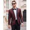 imageCOOFANDY Mens Floral Tuxedo Jacket Paisley Shawl Lapel Suit Blazer Jacket for DinnerPromWeddingWine Red