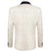imageCOOFANDY Mens Floral Tuxedo One Button Luxury Shiny Blazer Dinner Party Prom Wedding Suit Jacket1  Beige White